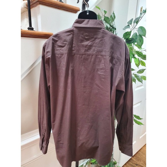 Pelle Pelle Men's Brown 100% Cotton Collared Long Sleeve Buttons Down Shirt 2XL - Picture 5 of 10